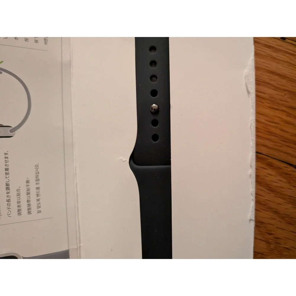 Apple Watch Sport Band Midnight Black Stainless Steel Pin Series 9 602-06216-B